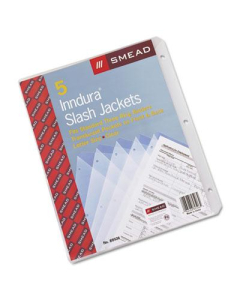Smead 8-1/2" x 11" Slash Poly Pocket Jackets, Clear, 5/Pack