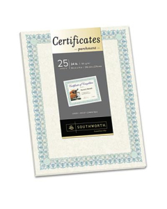 Southworth 8-1/2" x 11", 24lb, 25-Sheets, Ivory Parchment Certificates