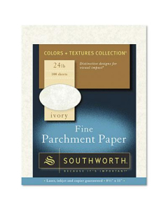 Southworth 8-1/2" x 11", 24lb, 100-Sheets, Ivory Parchment Specialty Paper