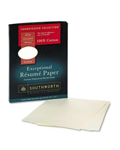 Southworth 8-1/2" x 11", 32lb, 100-Sheets, Ivory Wove Cotton Resume Paper