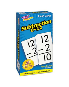 Trend Subtraction Skill Drill Flash Cards, 3" x 6", 91/Pack