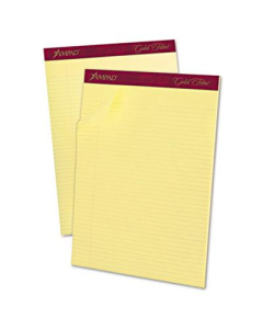 Ampad Gold Fibre 8-1/2" X 11-3/4" 50-Sheet 12-Pack Legal Rule Notepad, Canary Paper