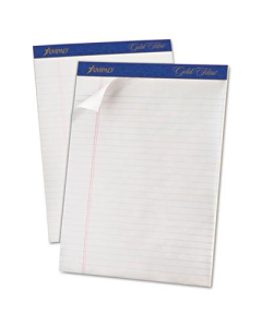 Ampad Gold Fibre 8-1/2" X 11" 50-Sheet 12-Pack Legal Rule Notepad, White Paper