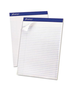 Ampad 8-1/2" x 11-3/4" 50-Sheet 12-Pack Legal Rule Recycled Notepads, White Paper