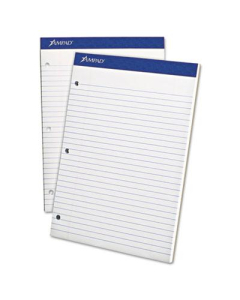 Ampad 8-1/2" X 11-3/4" 100-Sheet Legal Rule Double Sheet Pad, White Paper