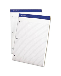 Ampad 8-1/2" X 11-3/4" 100-Sheet Law Rule Double Sheet Pad, White Paper