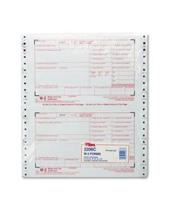 TOPS 8-1/2" x 5" 6-Part Carbonless W-2 Tax Form, 24-Forms