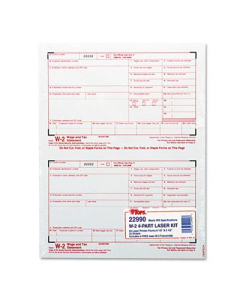 TOPS 8-1/2" x 5" 4-Part Carbonless W-2 Tax Form, 50-Forms