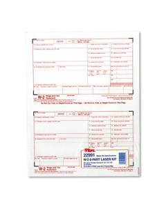 TOPS 8-1/2" x 5-1/2" 6-Part Carbonless W-2 Tax Form, 50-Forms
