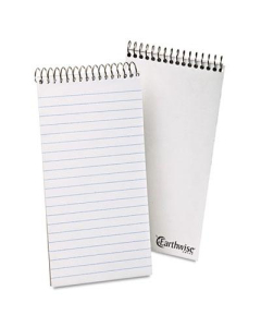 Ampad Earthwise 4" x 8" 70-Sheet Gregg Rule Recycled Reporters Notepad, White Paper