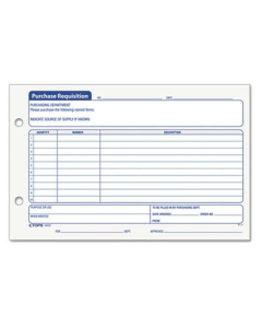 TOPS 8-1/2" x 5-1/2" 2-Pack Purchasing Requisition Pad, 100-Forms