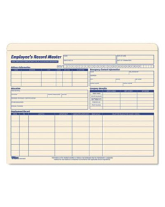 TOPS 9-1/2" x 11-3/4" Employee Record Master File Jackets, Manila, 20-Pack