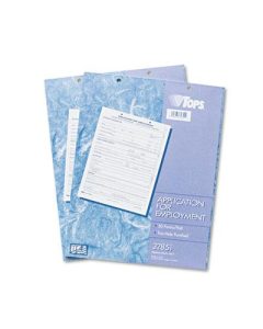 TOPS 8-3/8" x 11" 2-Pack Employee Application Form, 50-Forms