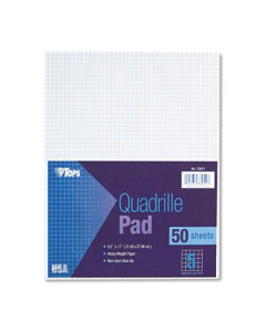 TOPS 8-1/2" X 11", 50-Sheet, 5 Sq. Quadrille Rule Pad