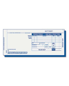 TOPS 7-7/8" x 3-1/4" 3-Part Credit Card Sales Slip, 100-Forms