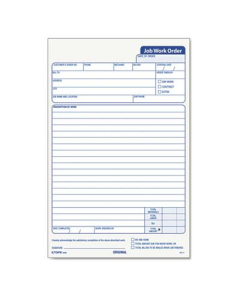 TOPS 5-1/2" x 8-1/2" 3-Part Snap-Off Job Work Order Form, 50-Forms