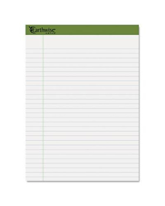 Ampad Earthwise 8-1/2" x 11-3/4" 40-Sheet 4-Pack Legal Rule Recycled Pads, White Paper