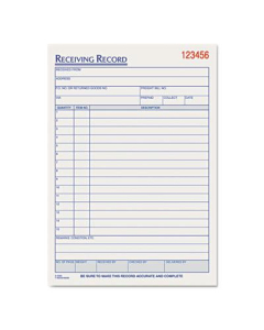 TOPS 5-1/2" x 7-7/8" 50-Page 3-Part Receiving Record Book