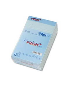 TOPS Prism 5" X 8" 50-Sheet 12-Pack Jr. Legal Rule Notepads, Blue Paper