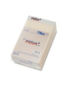 TOPS Prism 5" X 8" 50-Sheet 12-Pack Jr. Legal Rule Notepads, Ivory Paper