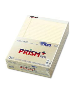 TOPS Prism 8-1/2" X 11-3/4" 50-Sheet 12-Pack Legal Rule Notepads, Ivory Paper