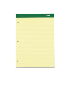 TOPS 8-1/2" X 11-3/4" 100-Sheet Double Docket Letter Rule Pad, Canary Paper