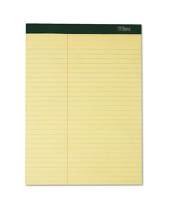 TOPS 8-1/2" X 11-3/4" 100-Sheet 6-Pack Law Rule Notepads, Canary Paper