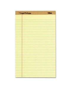 TOPS 8-1/2" X 14" 50-Sheet 12-Pack Legal Rule Perforated Plus Pads, Canary Paper