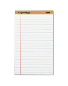 TOPS 8-1/2" X 14" 50-Sheet 12-Pack Legal Rule Perforated Plus Pads, White Paper