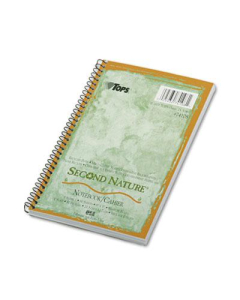 TOPS Second Nature 5" X 8" 80-Sheet Narrow Rule Wirebound Notebook