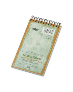TOPS Second Nature 3" X 5" 50-Sheet Narrow Rule Recycled Notepad