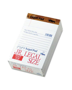 TOPS 5" X 8" 50-Sheet 12-Pack Jr. Legal Rule Perforated Pads, White Paper