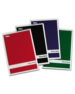 TOPS 6" X 9" 80-Sheet 4-Pack Gregg Rule Steno Notepads, Green Tint Paper