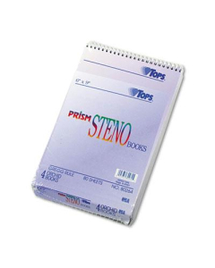 TOPS Prism 6" X 9" 80-Sheet 4-Pack Gregg Rule Steno Notepads, Orchid Paper