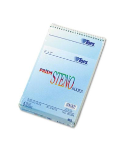 TOPS Prism 6" X 9" 80-Sheet 4-Pack Gregg Rule Steno Notepads, Blue Paper
