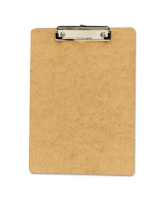 Universal 1/2" Capacity 8-1/2" x 12" 6-Pack Low-Profile Recycled Clipboard, Brown