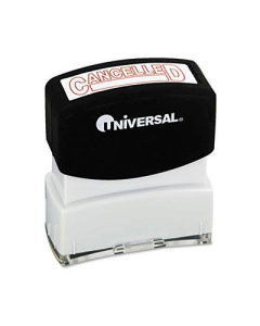 Universal "Cancelled" Pre-Inked Message Stamp, Red Ink