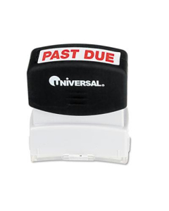 Universal "Past Due" Pre-Inked Message Stamp, Red Ink