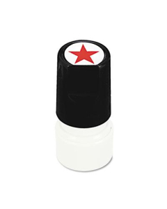 Universal "Star" Pre-Inkable Round Stamp, Red Ink