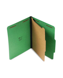 Universal 4-Section Letter 25-Point Pressboard Classification Folders, Emerald Green, 10/Box