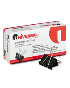 Universal 5/8" Capacity Steel Wire Medium Binder Clips, 12/Box