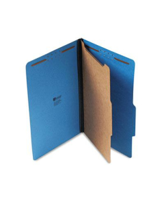Universal 4-Section Legal 25-Point Pressboard Classification Folders, Cobalt Blue, 10/Box