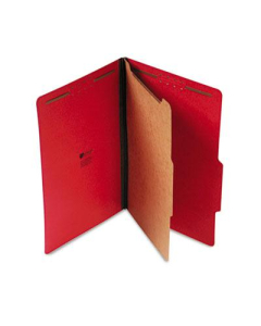 Universal 4-Section Legal 25-Point Pressboard Classification Folders, Ruby Red, 10/Box