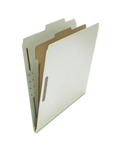 Universal 4-Section Letter 25-Point Pressboard Classification Folders, Gray, 10/Box