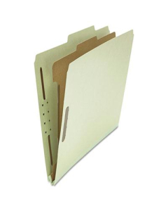 Universal 4-Section Letter 25-Point Pressboard Classification Folders, Gray-Green, 10/Box