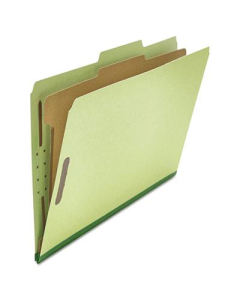 Universal 4-Section Legal 25-Point Pressboard Classification Folders, Green, 10/Box