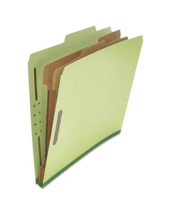 Universal 6-Section Letter 25-Point Pressboard Classification Folders, Light Green, 10/Box