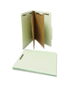 Universal 6-Section Letter 25-Point Pressboard Classification Folders, Gray-Green, 10/Box
