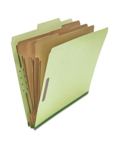 Universal 8-Section Letter 25-Point Pressboard Classification Folders, Green, 10/Box