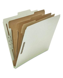 Universal 8-Section Letter 25-Point Pressboard Classification Folders, Gray, 10/Box